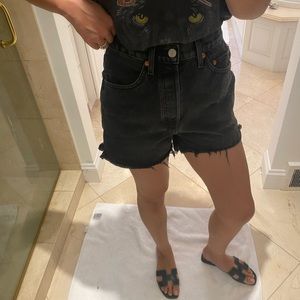 Re/Done High Waisted Denim Shorts